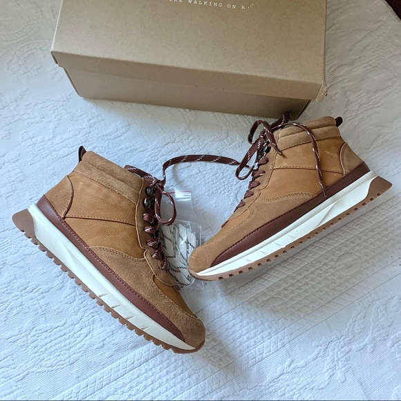 NEW Madewell High Top Kickoff Trainer Sneaker Suede Weathered Walnut Multi 6.5 7 - Picture 2 of 16